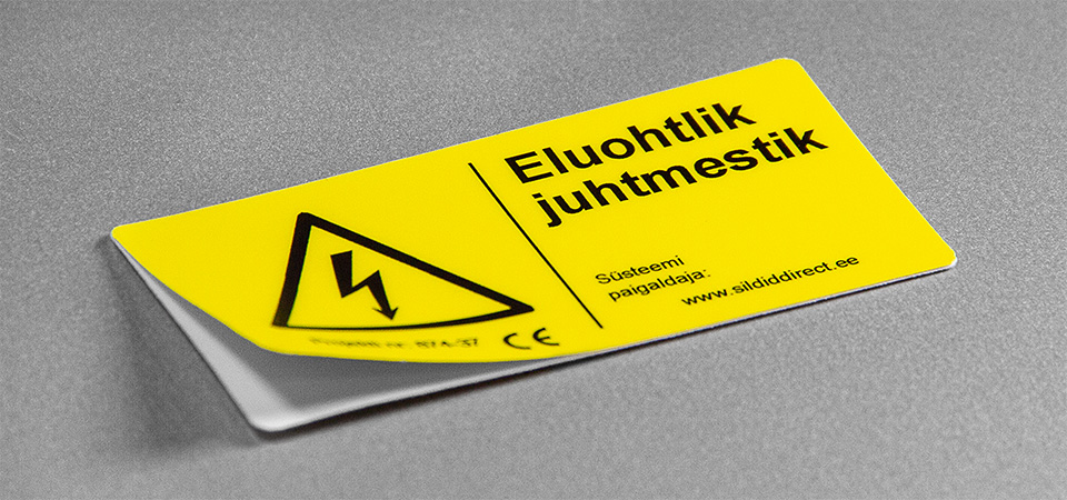 Kohandatud tööstuslike kleebiste sildid