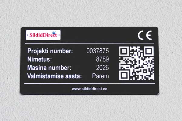 Trükitud alumiinium hall qr