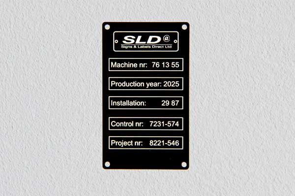 Engraved Plastic Machine Sign
