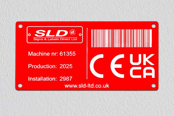 Engraved Plastic Red Machine Sign