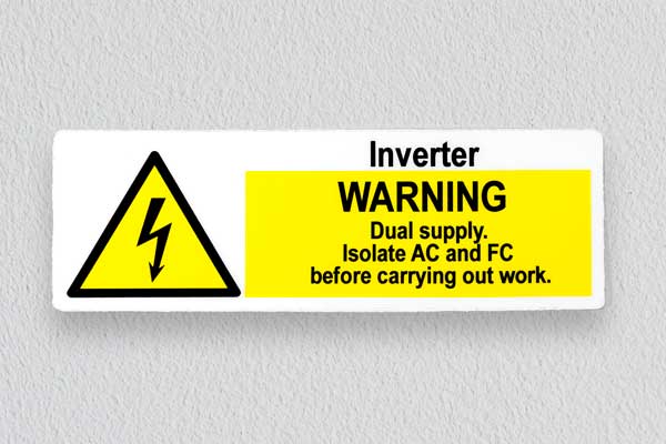 Inverter Warning Transparent Sticker