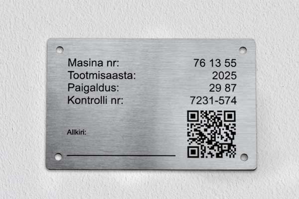 Roostevabast terasest masinaplaat